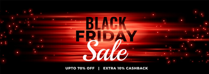 Poster - glowing black friday sale banner with sparkles