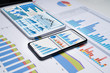 Mobilephones With Business Charts