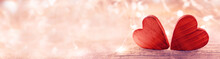 Valentine Heart On Pink Background