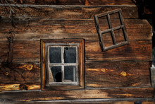 Old Wooden Window On A Cabin