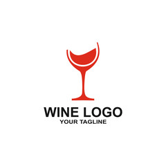 wine glass logo template