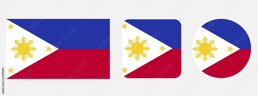 Philippines flag, vector illustration - obrazy, fototapety, plakaty 