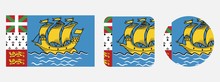 Saint Pierre And Miquelon Flag, Vector Illustration