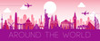 world famous landmark pink silhouette design,vector illustration