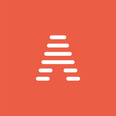 Minimal letter mark A shape filled with dot programming logo concept.
