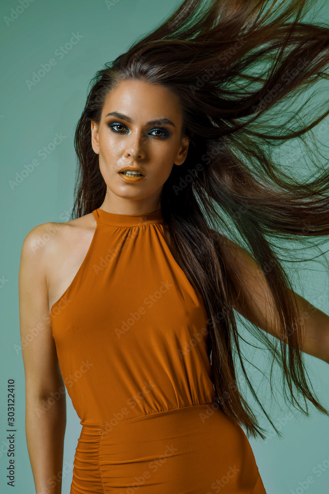 eye makeup with orange dress Orange Dress With Makeup