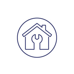 Poster - house maintenance vector line icon