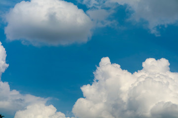 clear white heap cloud sunshine in the blue sky soft sunlight