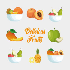 Wall Mural - Isolated fruits icon set vector design