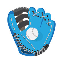 Baseball Glove With A Ball - Vector Illustration