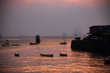 Poster - sunset at the pier