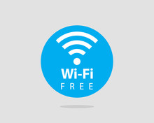 Free Wi Fi Icon. Connection Zone Wifi Vector Symbol. Radio Waves Signal.