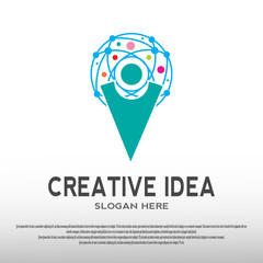 Sticker - human logo design or creative person