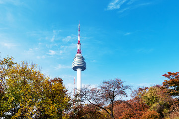 Seoul Tower in Autumn season South Korea