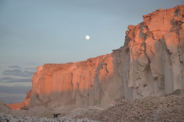 Wall Mural - moonlight over volcanic stones