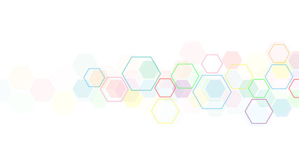 Vector hexagons pattern. Geometric abstract background with simple hexagonal elements. Medical, technology or science design.