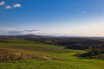 Agricultural landscape panorama