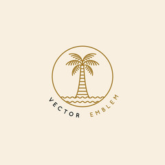 Vector logo design template with palm tree