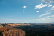 Valley at Bryce Canyon with mountains full of trees