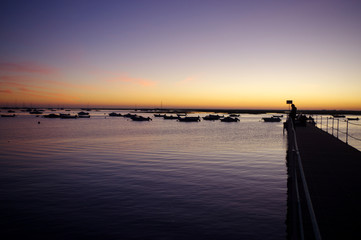 Wall Mural - coucher de soleil a Faro, Portugal