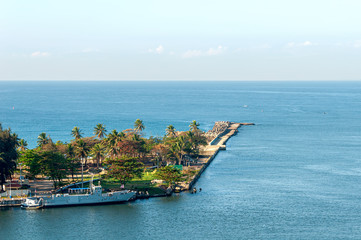 Wall Mural - Santo Domingo waterfront, shoreline and shyline - Dominican Republic - Caribbean tropical island