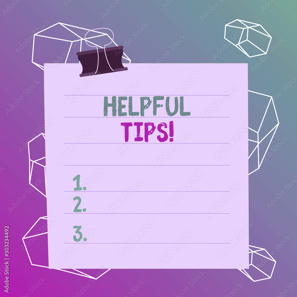 Useful Items Text Word writing text Helpful Tips. Business photo showcasing advices given ...