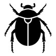 Scarab beetle flat vector icon for wildlife apps and websites