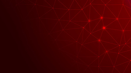 Poster - Abstract Red Background with Network Internet Connections. Data Breach, Malware, Cyber Attack, Hacking