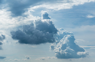 Blue sky and white cloud before rainning.