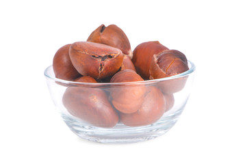 Wall Mural - Chestnuts an Isolated roasted sweet on white background