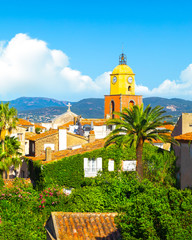 Wall Mural - View of the city of Saint-Tropez, Provence, Cote d'Azur, a popular destination for travel in Europe