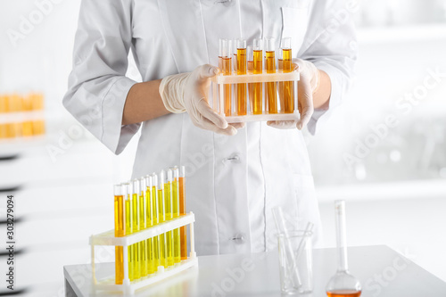Scientist working with samples in laboratory