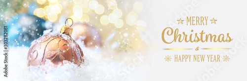 Cuadros en Lienzo Merry Christmas and Happy New Year, Holidays greeting card background