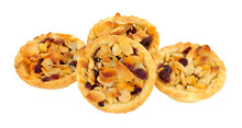 Group Of Florentine Mince Pies Isolated On A White Background