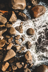 Wall Mural - Detail background pattern shot of the rocky coast of Yamba, New South Wales. 