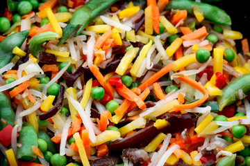 Sticker - Many types of vegetables in a pan.