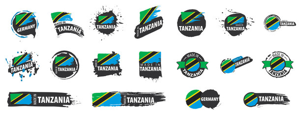 Wall Mural - Tanzania flag, vector illustration on a white background