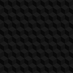 Wall Mural - Black abstract seamless background. Cubes 3D texture. 