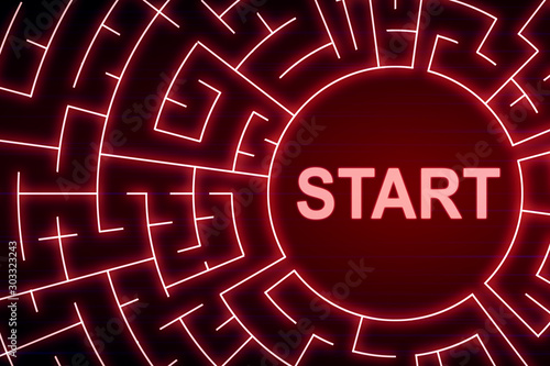 Abstract blue labyrinth