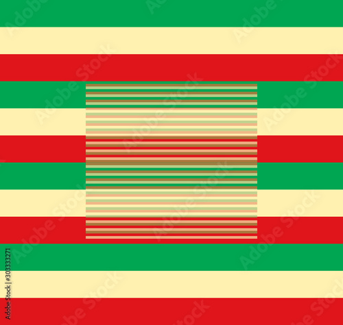 seamless Christmas background green red yellow stripes 3d-illustration