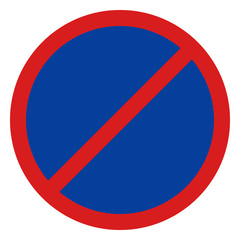 Wall Mural - No parking traffic sign vector blue background