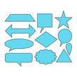 © Tippawan - Set of speech bubbles, Blank empty blue speech bubbles.