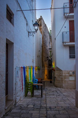 Sticker - Evening winter on the streets of Polignano a Mare Old Town, Bari Province, Puglia region, southern Italy.