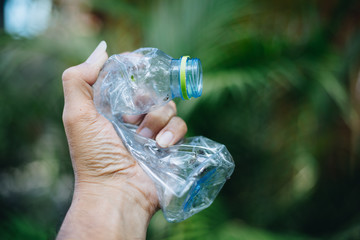  Hand squeeze plastic bottle , Recycling Concept