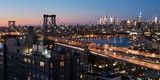 Fototapeta Nowy Jork - Williamsburg bridge and Midtown Manhattan skyline.