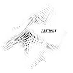 Wall Mural - abstract halftone background with dynamic waves. halftone design element. warp dots surface. vector 