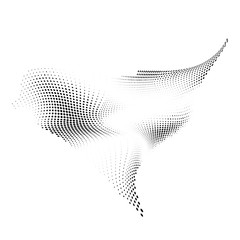 Wall Mural - halftone design element motion effect. abstract halftone background with dynamic waves. warp dots tr