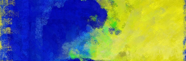 Leinwandbilder - abstract seamless pattern brush painted background with medium blue, green yellow and moderate green color. can be used as wallpaper, texture or fabric fashion printing