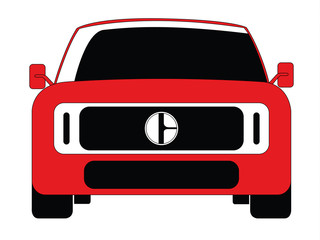 SUV front car red vector illustration isolated