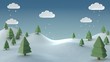 3d render christmas image of snow scenes background with copy space.